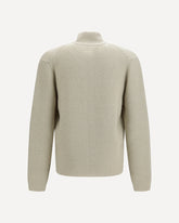 Felted bouclé yarn Cardigan - CREAM | Base Blu