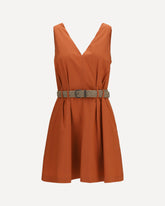 Pleated Dress with rope belt - ORANGE | Base Blu