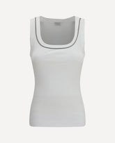 Top in cotton with crew neckline - WHITE | Base Blu