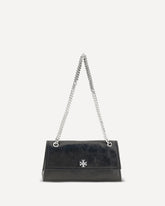 Kira suede Shoulder Bag with turn-lock detail - BLACK | Base Blu