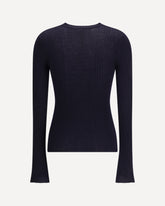 Maglia girocollo in lana leggera - BLU | Base Blu