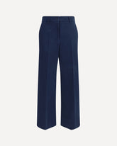 Urial cropped trousers in cotton satin - BLUE | Base Blu