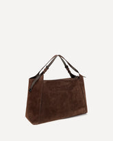 Sartorial suede Shoulder Bag - BROWN | Base Blu