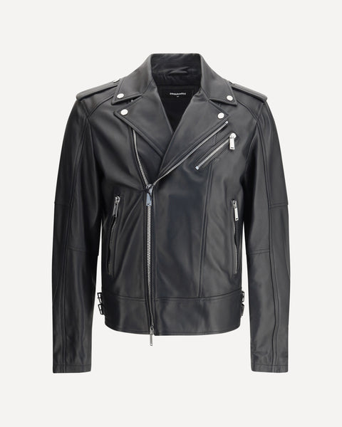 DSQUARED2 Kiodo leather Jacket BLACK | Base Blu