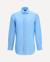 Camicia regolare 170 a due in cotone egiziano a righe - AZZURRO | Base Blu