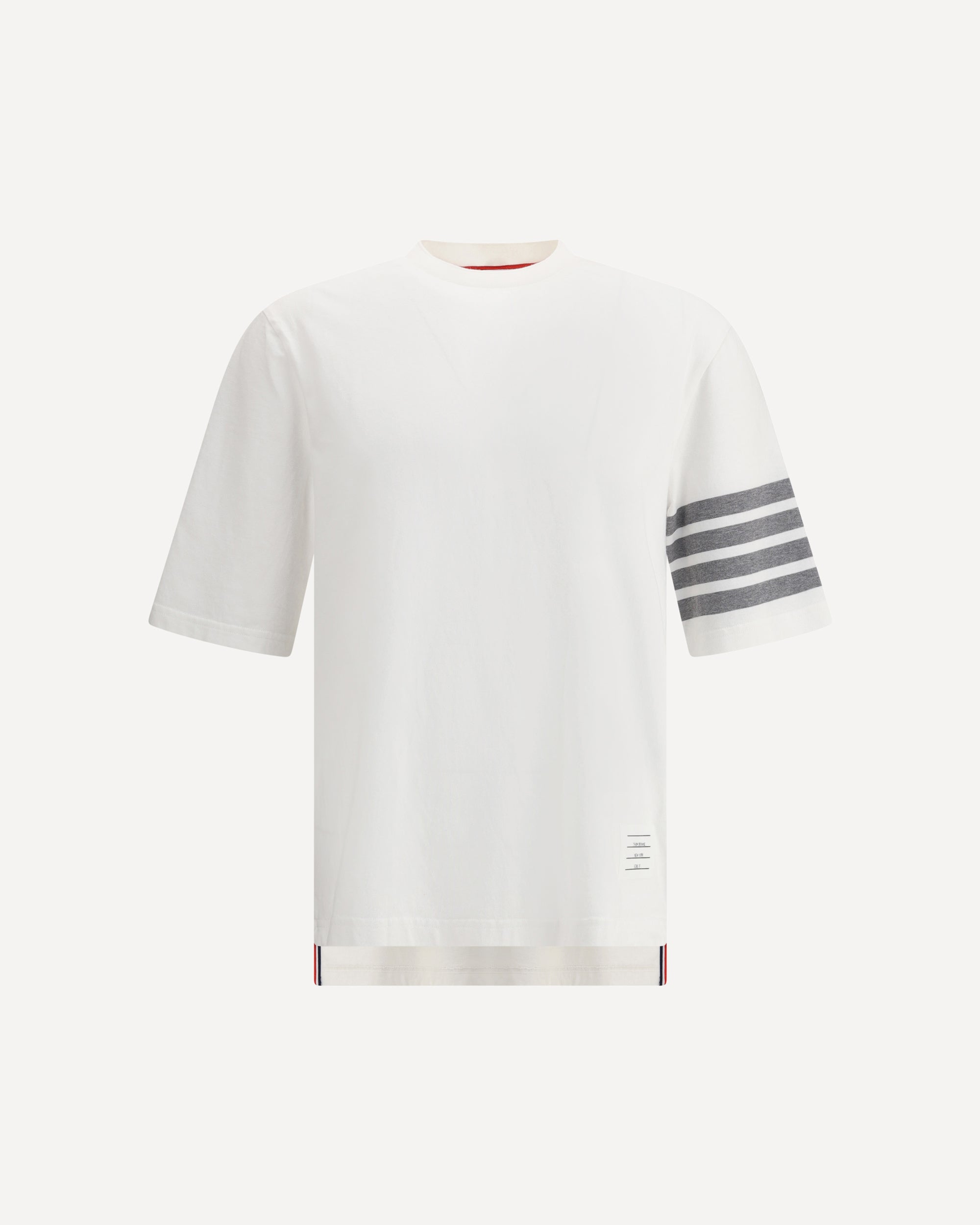 THOM BROWNE Striped T-Shirt WHITE | Base Blu