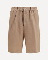 Lightweight délavé linen Shorts - BROWN | Base Blu