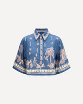 Acacia cropped Shirt - BLUE | Base Blu