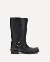Leather Biker Boots - BLACK | Base Blu
