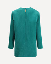 Stonewashed silk satin boxy Dress - GREEN | Base Blu