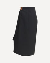 Grain de poudre wool midi Skirt - BLACK | Base Blu