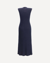 Abito lungo senza maniche in Cashmere e Seta - BLU | Base Blu