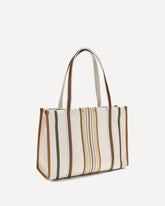 Woody Loop canvas Tote Bag - BEIGE | Base Blu