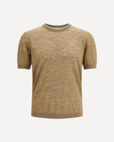 Short-sleeved linen blend Shirt - BEIGE | Base Blu