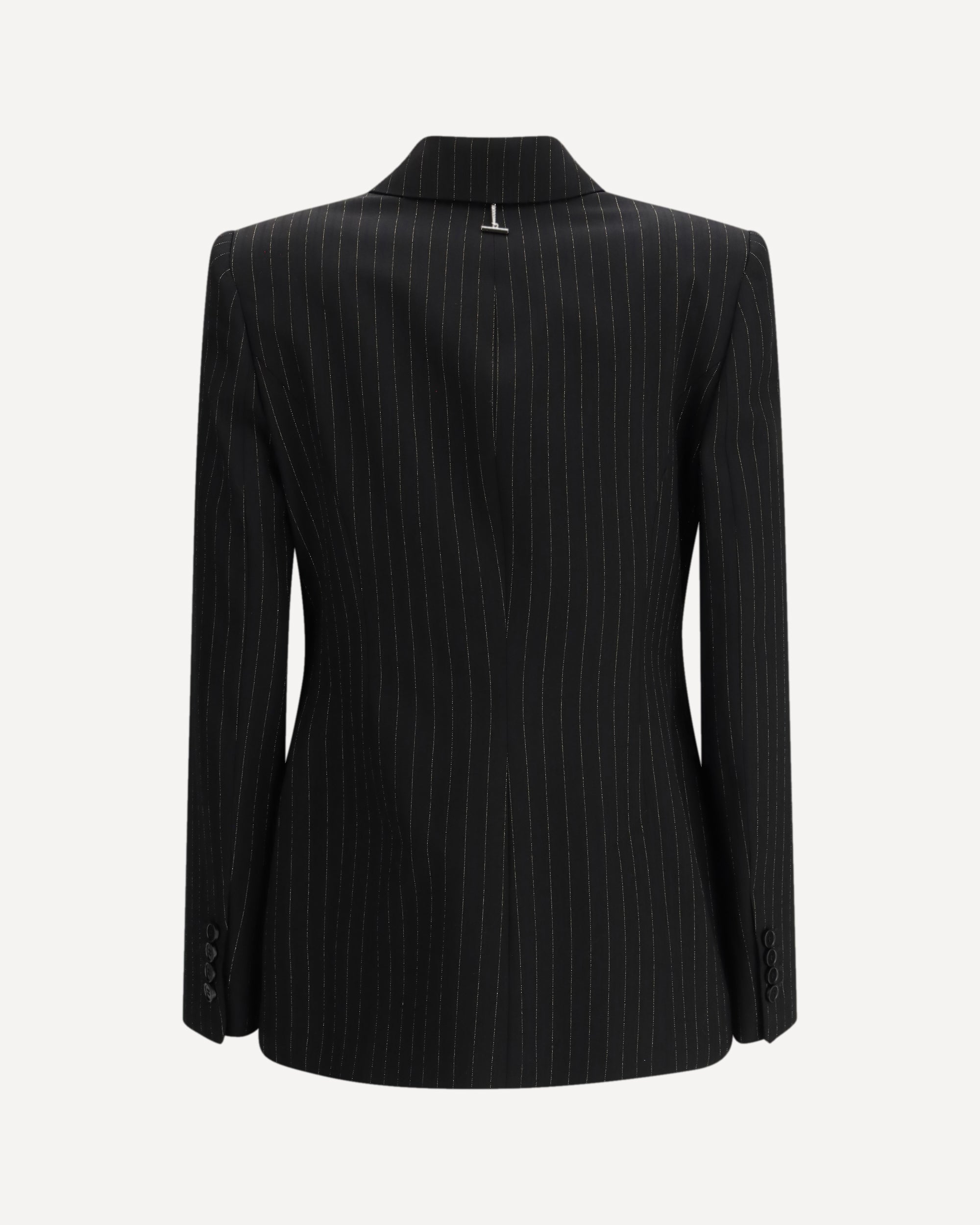 ALEXANDER McQUEEN Pinstriped double-breasted Jacket BLACK | Base Blu
