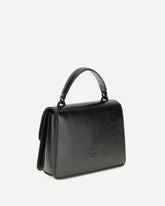 Borsa a Mano Love One Top mini in pelle shiny - NERO | Base Blu
