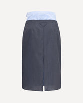 Double-layer midi Skirt in cotton and linen - GREY | Base Blu