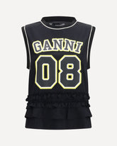 Canotta Cycora oversize con orlo a balze - NERO | Base Blu