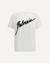 Balmain letter flock T-shirt - WHITE | Base Blu