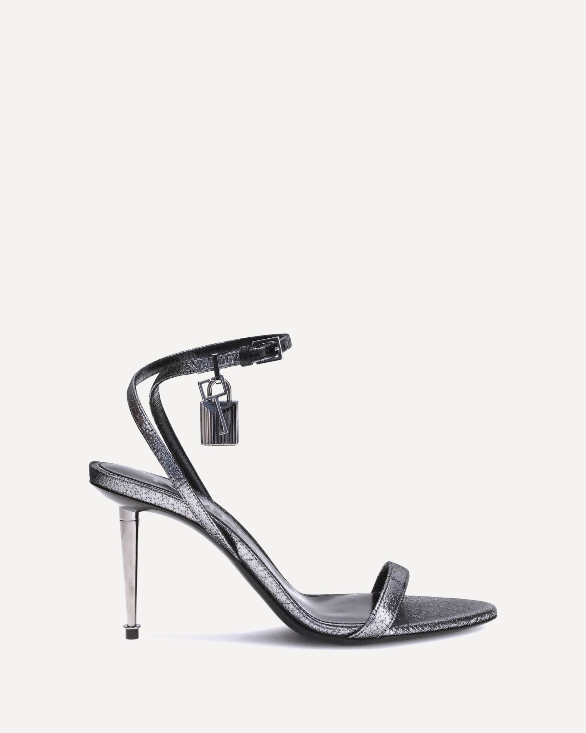TOM FORD Padlock Sandals SILVER Base Blu