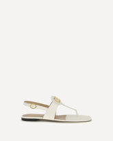 Sandali infradito in pelle - CREMA  | Base Blu