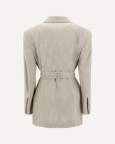 Belted Blazer - BEIGE | Base Blu
