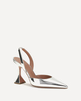 Holli mirror-finish Slingback Pumps - SILVER | Base Blu