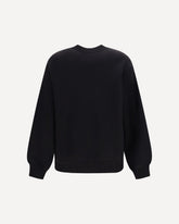 Cotton logo crewneck Sweatshirt - BLACK | Base Blu