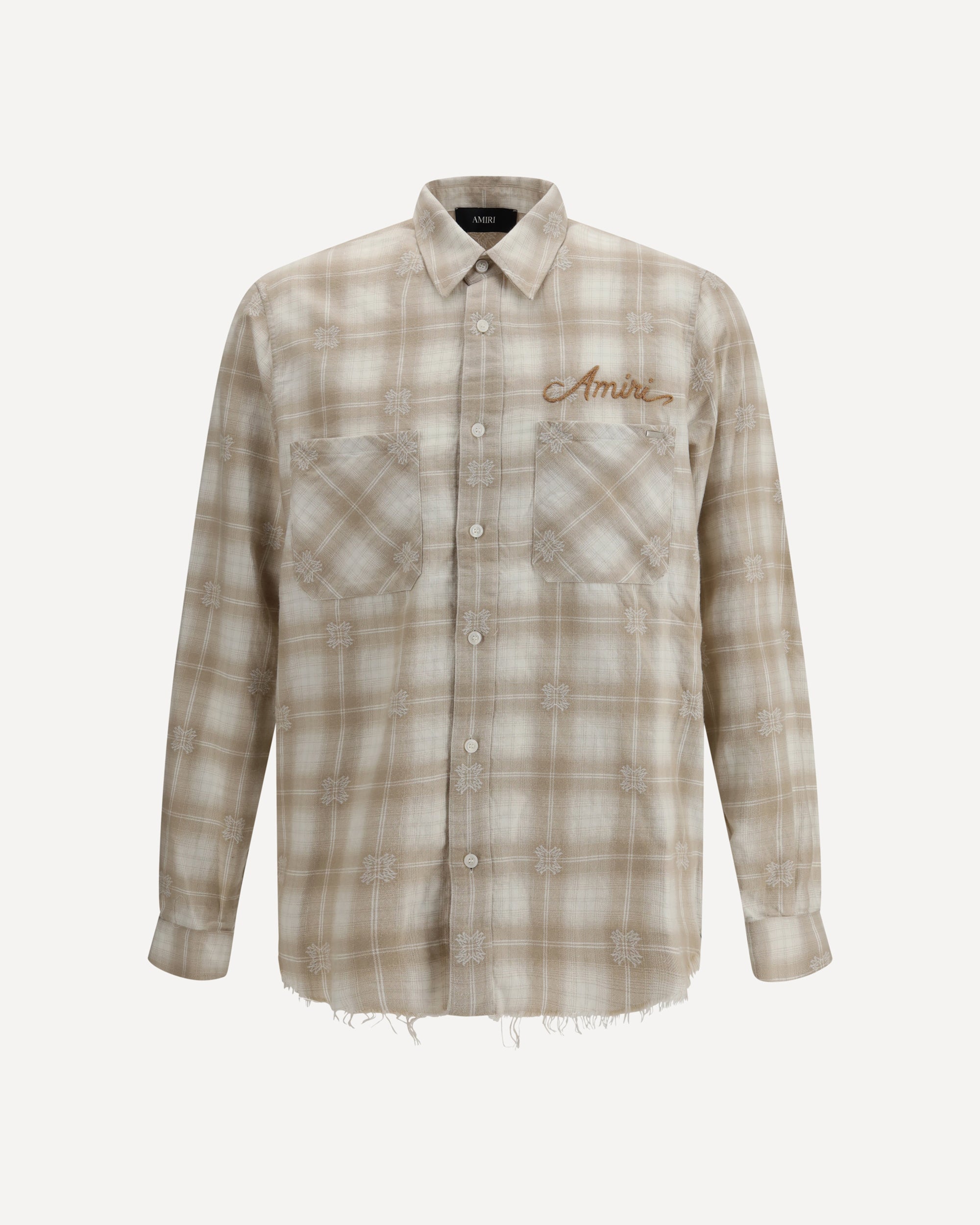 AMIRI Plaid flannel Shirt BEIGE | Base Blu
