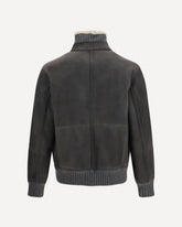Giacca in montone con zip e collo alto - GRIGIO | Base Blu