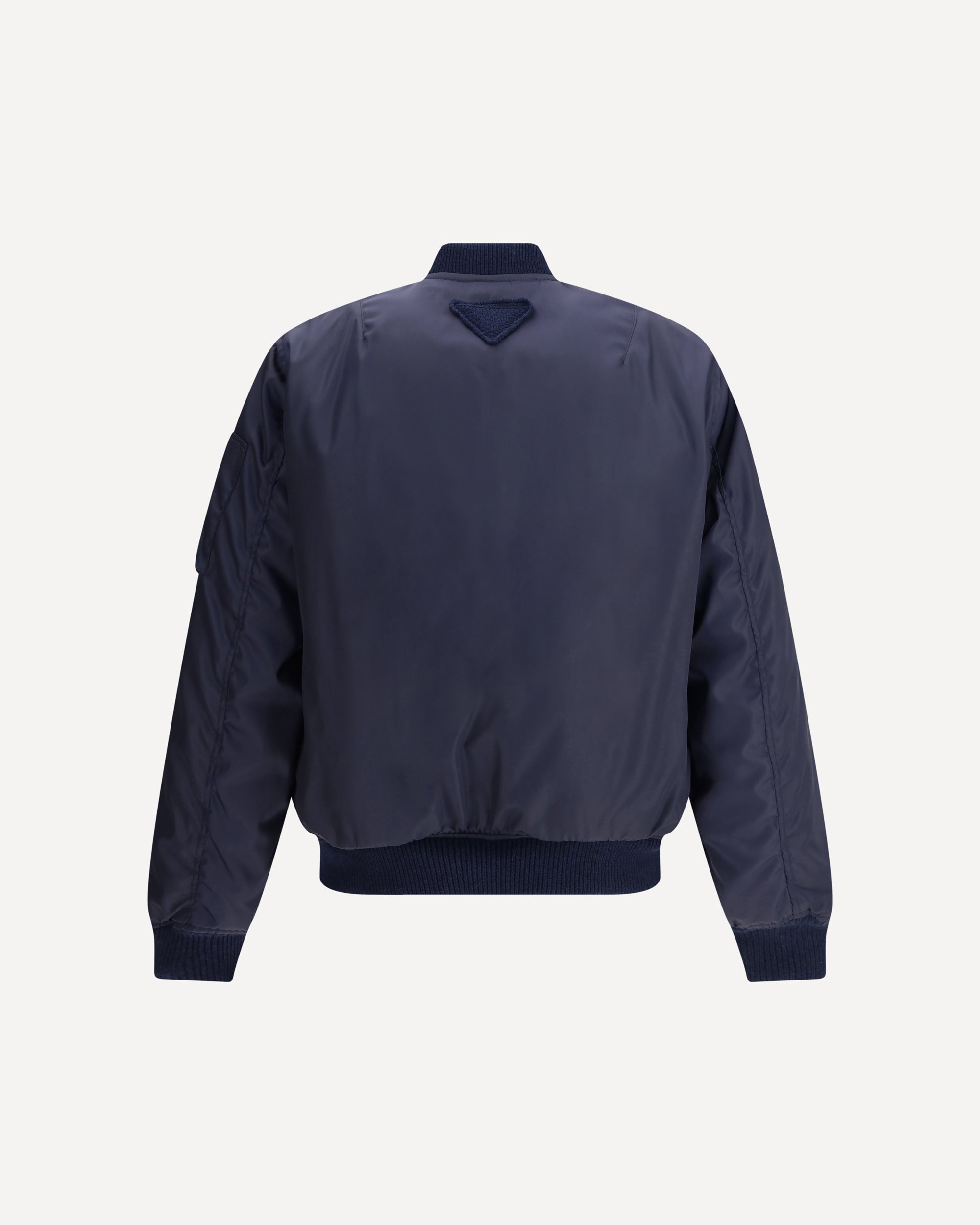 PRADA Bomber Jacket with rib-knit collar BLUE | Base Blu