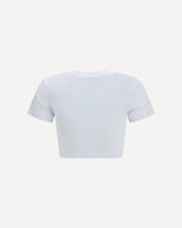 T-shirt corta con patch angeli  - BIANCO | Base Blu
