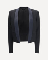 Cropped single-breasted Jacket - BLACK | Base Blu