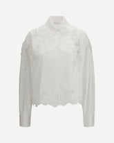 Cotton Shirt with lace detail - WHITE | Base Blu