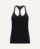 Silk-blend ribbed jersey Tank Top - BLACK | Base Blu