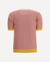 Maglione girocollo in cotone e seta con motivo FF - ROSA | Base Blu