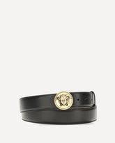 Medusa Buckle leather Belt - BLACK | Base Blu