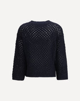 Jumper crafted from Platinum yarn with micro sequins - BLACK | Base Blu