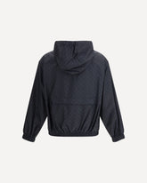 Giacca in nylon GG jacquard con cerniera  - NERO | Base Blu