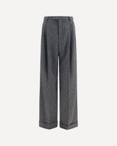 Tailored wool and silk-blend Pants - GREY | Base Blu