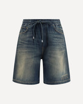 Drawstring denim Shorts - BLUE | Base Blu