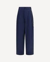 Pantalone Phebe pantaloni a gamba larga con catena - BLU | Base Blu