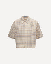 Checked poplin Shirt - BEIGE | Base Blu