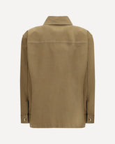 Overshirt Cassandre in gabardine di cotone e lino - VERDE | Base Blu