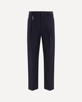 Tailored cotton poplin Trousers - BLUE | Base Blu