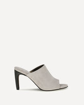 Suede Mules with Precious Heels - GREY | Base Blu