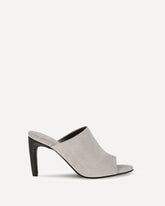 Suede Mules with Precious Heels - GREY | Base Blu