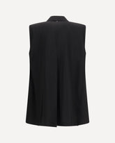 Oversized Vest in washed viscose - BLACK | Base Blu