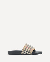 Sandals with iconic Archive Check pattern - BROWN | Base Blu