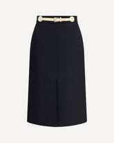 Belted midi Skirt - BLACK | Base Blu